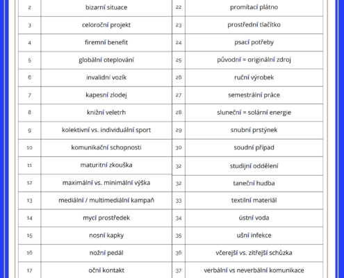 Jak učit adjektiva na úrovni A2-B2 - čeština jako cizí jazyk