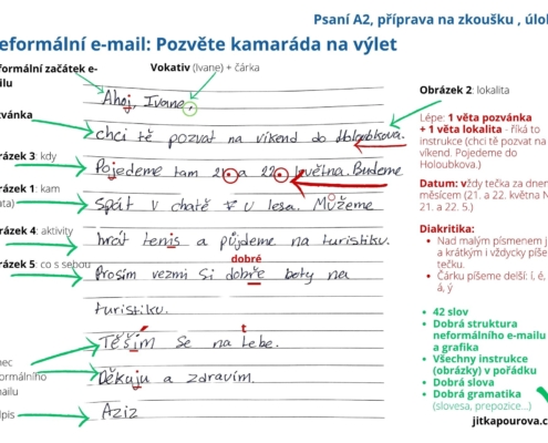 Psaní A2_studenti Zkouška A2_psaní_čeština pro cizince